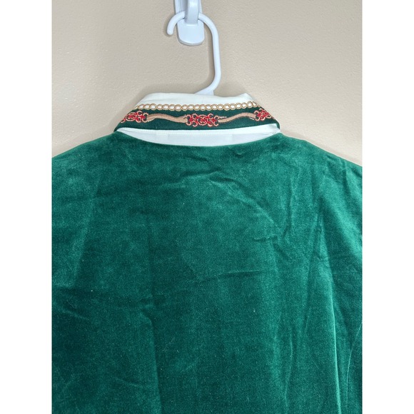 Susan Bristol NWT VTG Velvet Vest Top Green Embroidered Size 16 Holiday Party - Picture 7 of 9